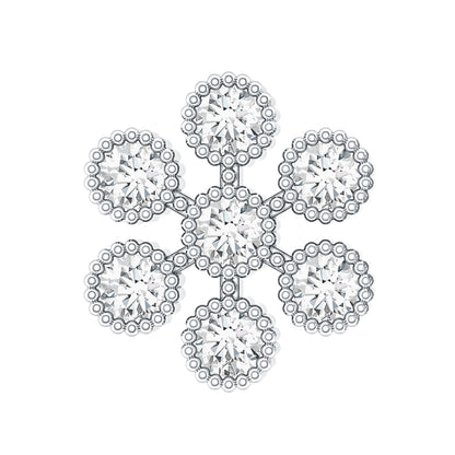 Round Diamond Flower Earring in Beaded Bezel Setting