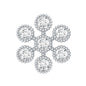 Round Diamond Flower Earring in Beaded Bezel Setting