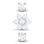 Certified Diamond Flower Helix Earring Set of 3