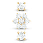 Certified Diamond Flower Helix Earring Set of 3