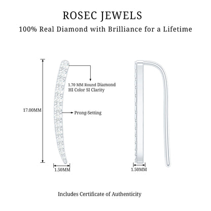 Graduated Style Diamond Climber Helix Earring
