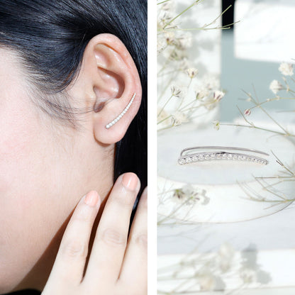 Graduated Style Diamond Climber Helix Earring