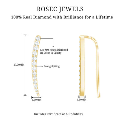 Graduated Style Diamond Climber Helix Earring