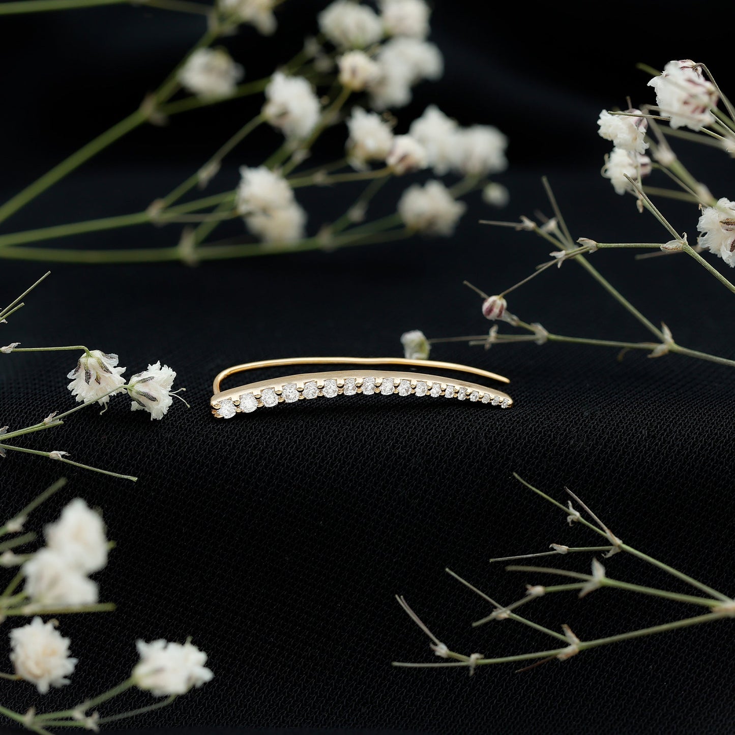 Graduated Style Diamond Climber Helix Earring