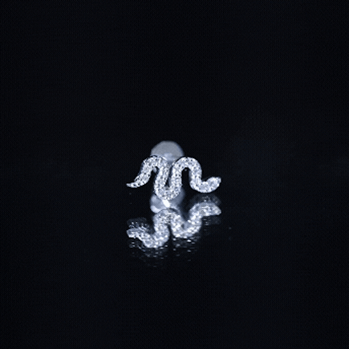 Certified Diamond Snake Earring for Cartilage Piercing