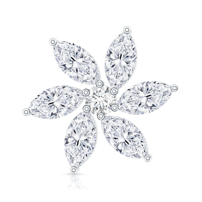 Sparkling Marquise Diamond Flower Helix Earring