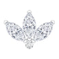 Marquise Cut Diamond Lotus Flower Earring for Cartilage Piercing