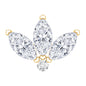 Marquise Cut Diamond Lotus Flower Earring for Cartilage Piercing
