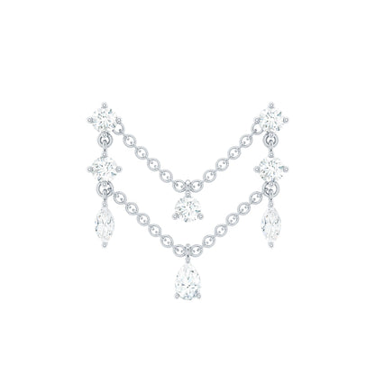 Real Diamond Double Chain Earring for Cartilage Piercing