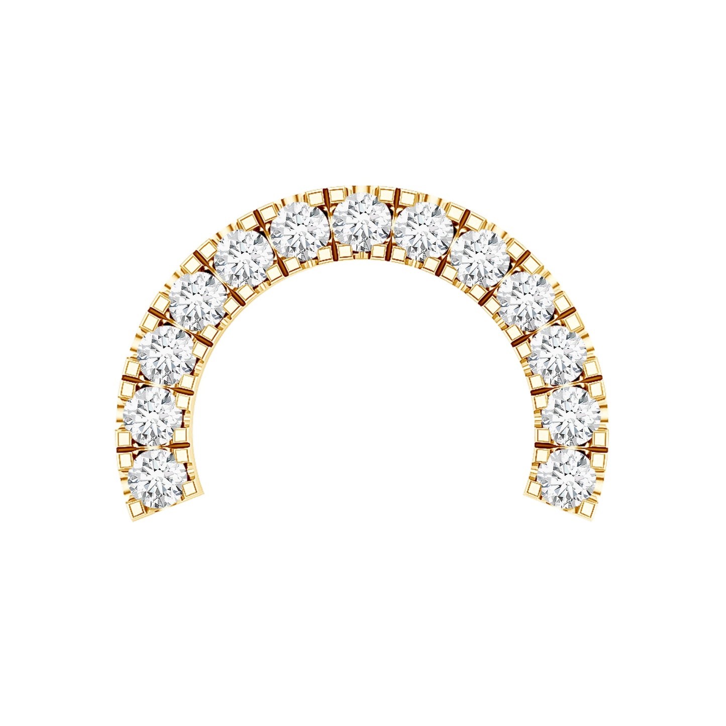 Certified Diamond Half Circle Earring for Piercing