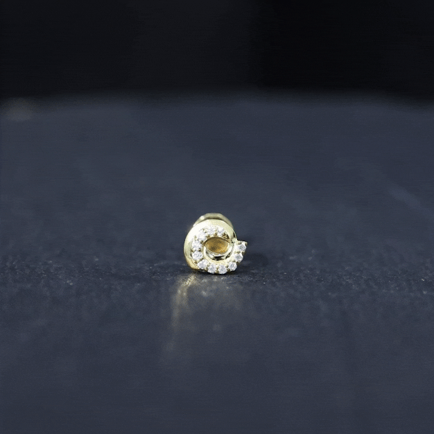Certified Diamond Spiral Earring for Cartilage Piercing
