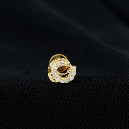 Certified Diamond Spiral Earring for Cartilage Piercing