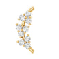 Natural Round Diamond Cluster Curved Helix Earring
