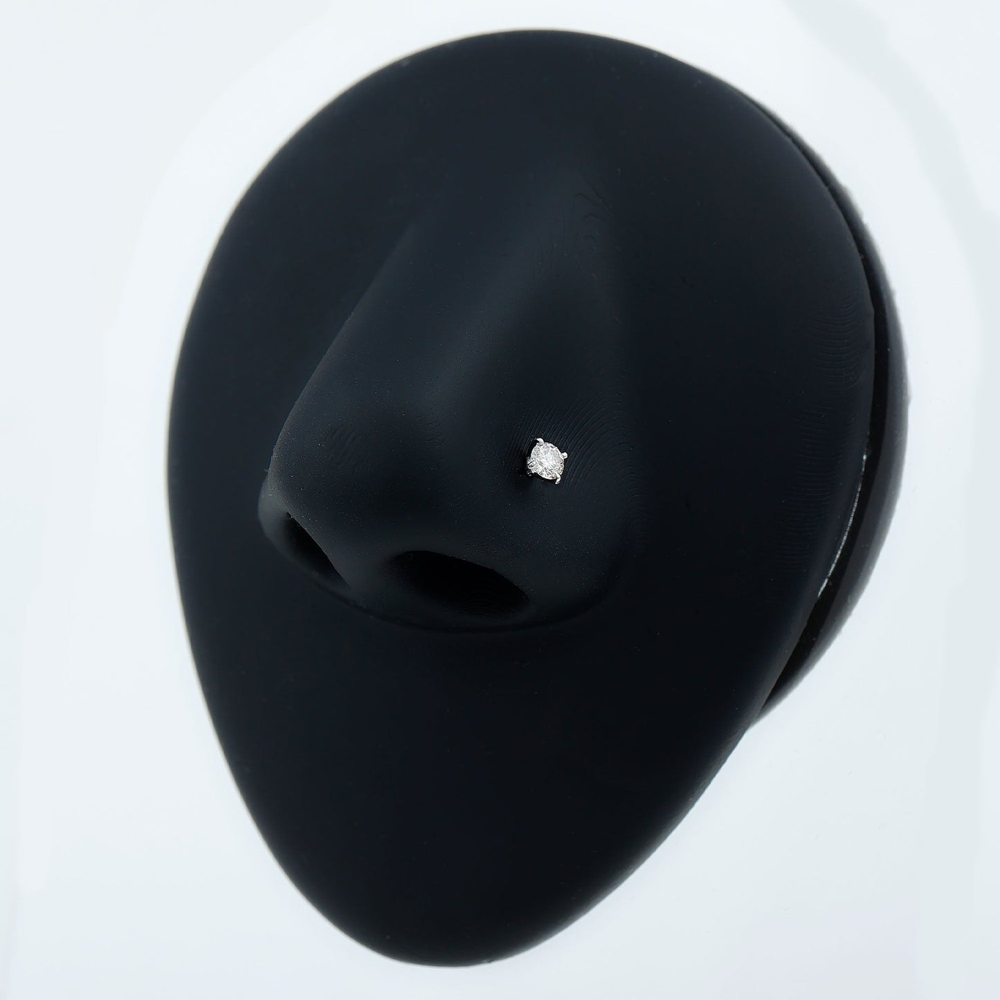 Minimalist Peg Head Set Diamond Nose Pin Stud