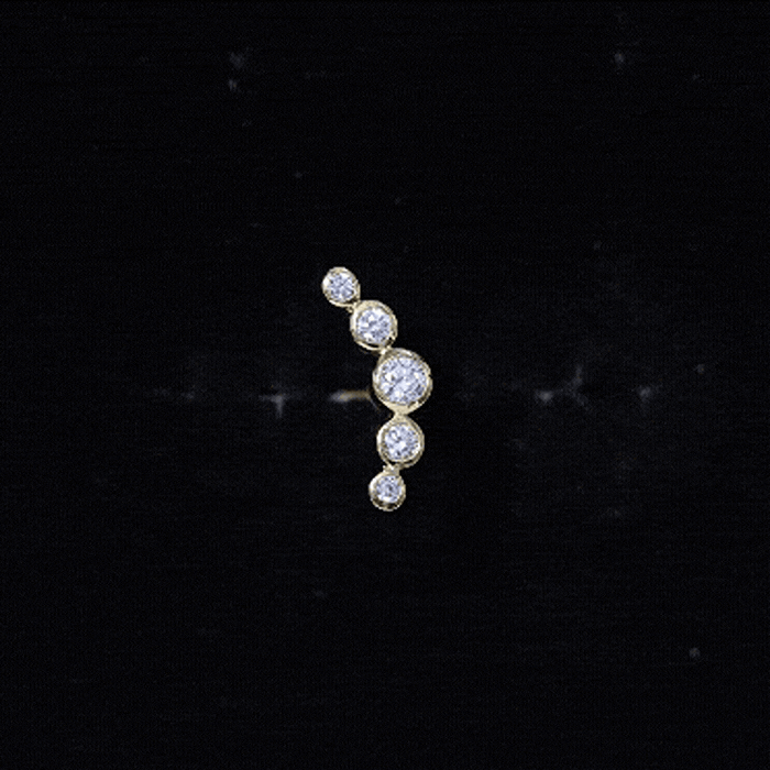 Graduated Diamond Ear Climber Earring in Bezel Setting