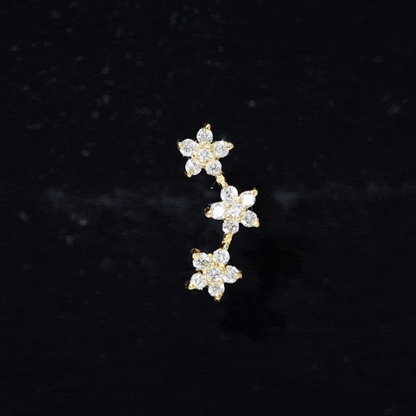 Helix Flower Crawler Earring with Diamond