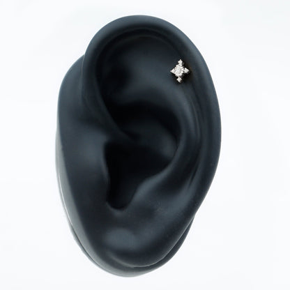 Vintage Inspired Oval Diamond Cartilage Earring