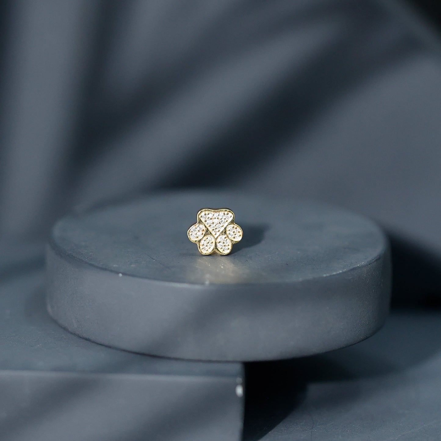 Certified Diamond Paw Cartilage Earring
