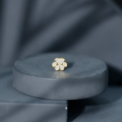 Certified Diamond Paw Cartilage Earring