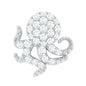 Diamond Octopus Earring with Flat Back