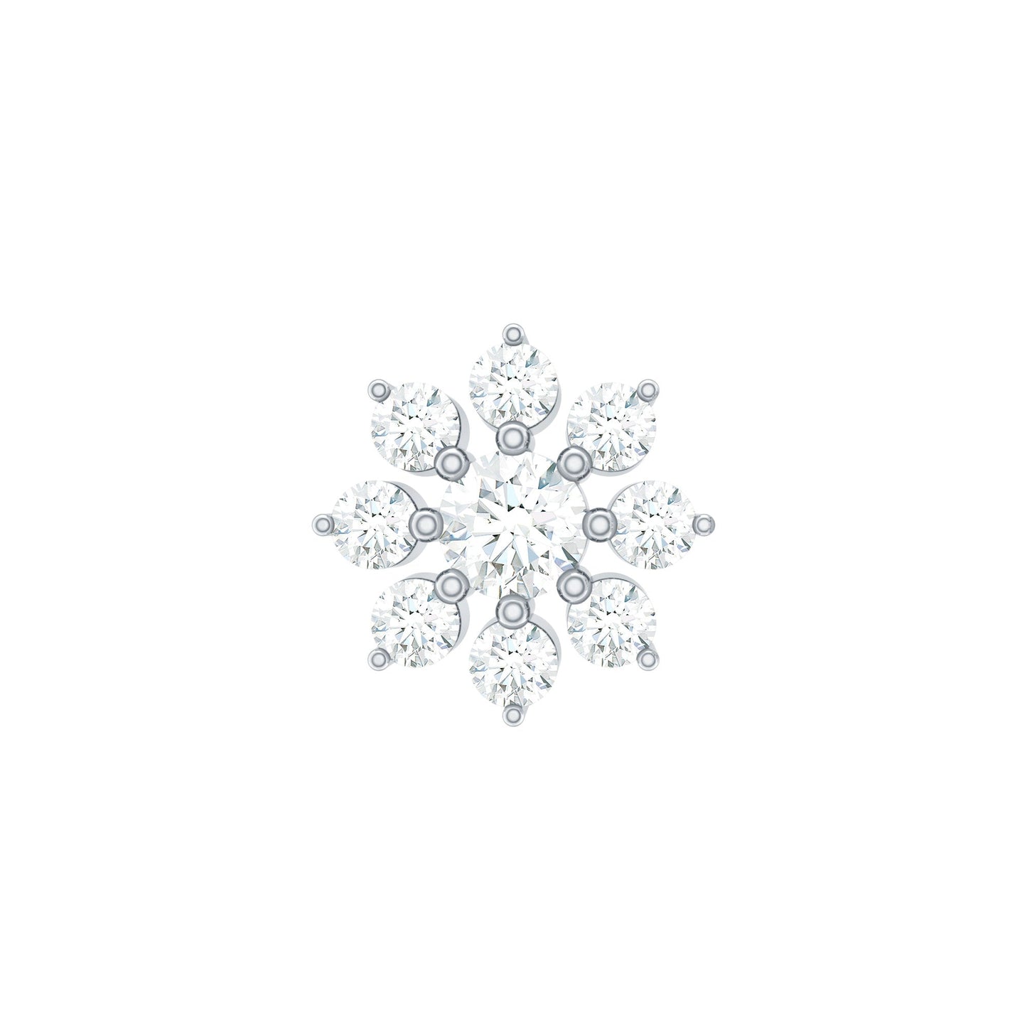 Sparkling Diamond Flower Cartilage Earring with Flat Back