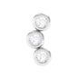 Three Diamond Curved Helix Earring in Bezel Setting