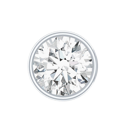 Bezel Set Diamond Solitaire Conch Earring