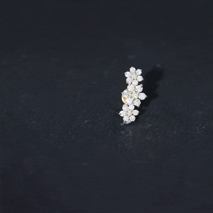 Certified Diamond Flower Crawler Cartilage Earring