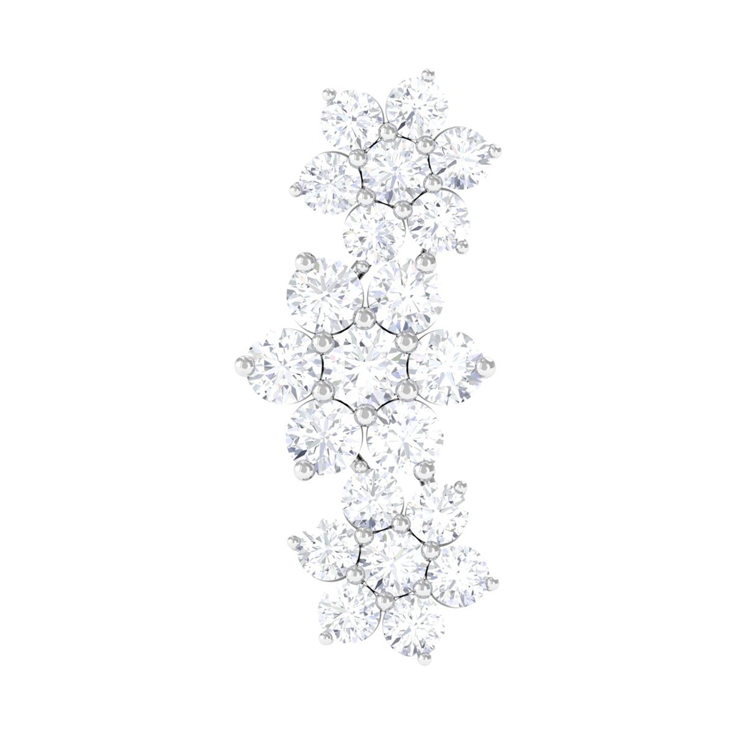 Certified Diamond Flower Crawler Cartilage Earring