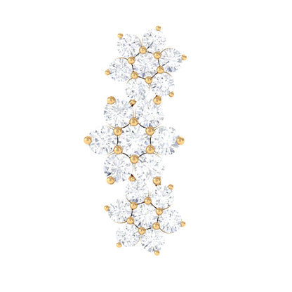 Certified Diamond Flower Crawler Cartilage Earring