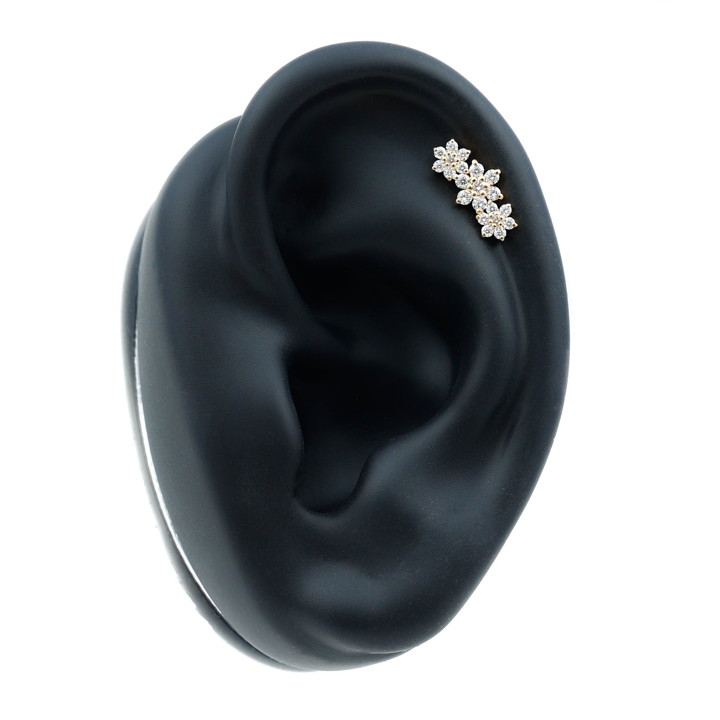 Certified Diamond Flower Crawler Cartilage Earring