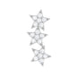 Diamond 3 Star Crawler Earring for Cartilage Piercing