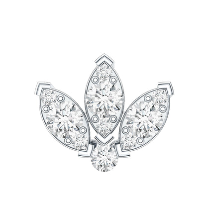 Certified Diamond Lotus Flower Earring with Flat Back