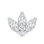 Certified Diamond Lotus Flower Earring with Flat Back