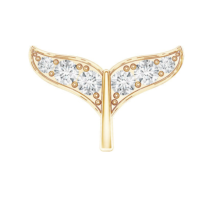Certified Diamond Whale Tail Earring for Helix Piercing