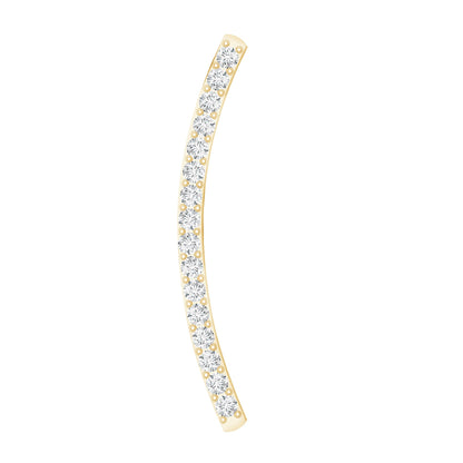 Pave Set Diamond Curved Bar Earring for Cartilage Piercing