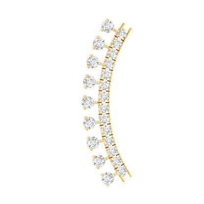 Minimal Diamond Crawler Earring for Cartilage Piercing