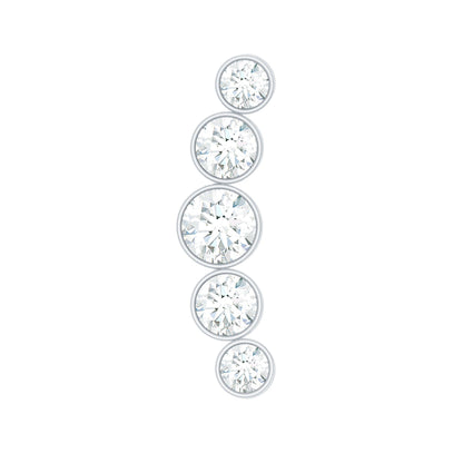 Graduated Style Diamond Crawler Earring for Helix Piercing