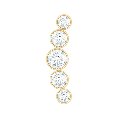 Graduated Style Diamond Crawler Earring for Helix Piercing