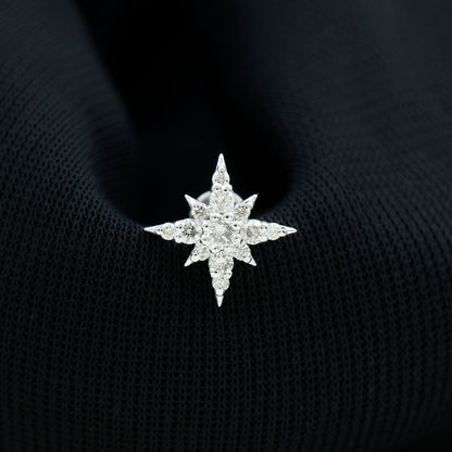 Sparkling Diamond Starburst Earring for Cartilage Piercing