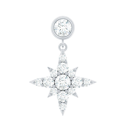 Certified Diamond Starburst Drop Earring for Helix Piercing