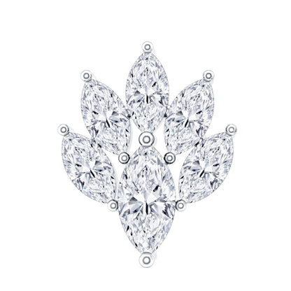 Marquise Diamond Leaf Cluster Helix Earring