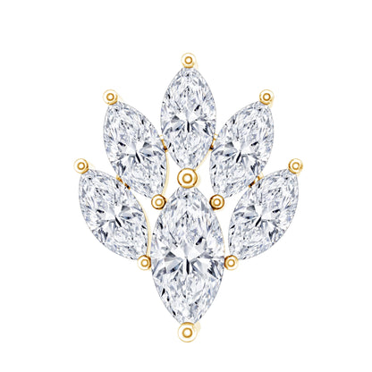Marquise Diamond Leaf Cluster Helix Earring