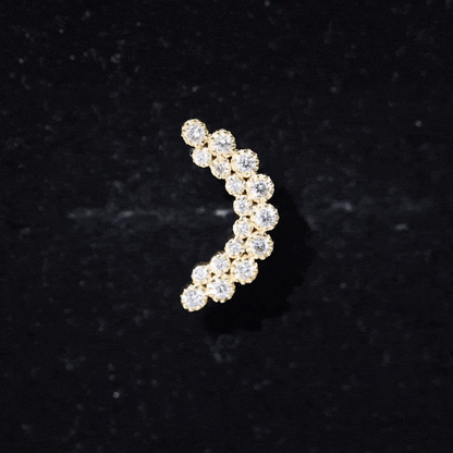Diamond Curved Crawler Earring in Bezel Set
