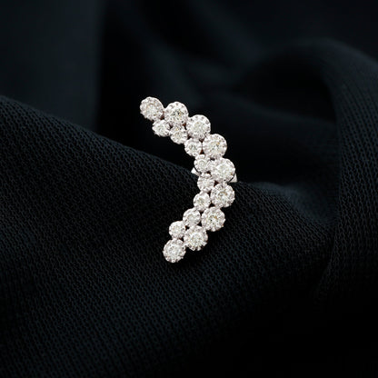 Diamond Curved Crawler Earring in Bezel Set