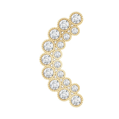 Diamond Curved Crawler Earring in Bezel Set