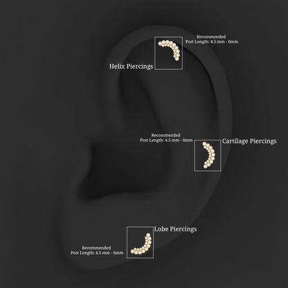 Diamond Curved Crawler Earring in Bezel Set