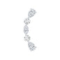 Simple Diamond Curved Crawler Earring for Helix Piercing