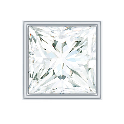 Princess Cut Diamond Conch Earring in Bezel Setting