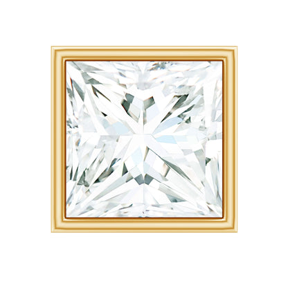 Princess Cut Diamond Conch Earring in Bezel Setting